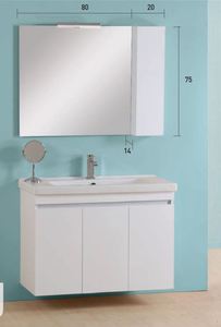 Pro Bagno Elegant 950 - Άνω μέρος Β καθρέπτης με ντουλάπι και απλίκα LED- ΛΕΥΚΗ ΛΑΚΑ 